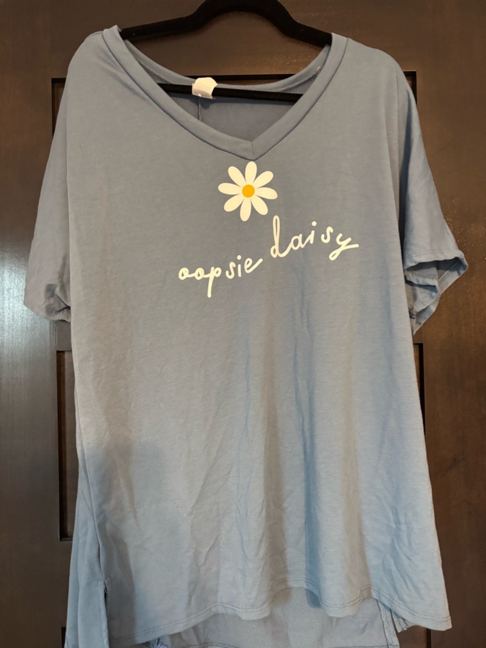 Sew In Love Light Blue V-Neck Daisy Graphic Tee